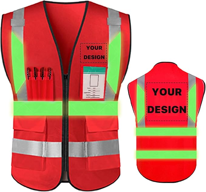 YOWESHOP High Reflective Visibility Safety Vest Custom Your Logo Safety Workwear by YOWESHOP