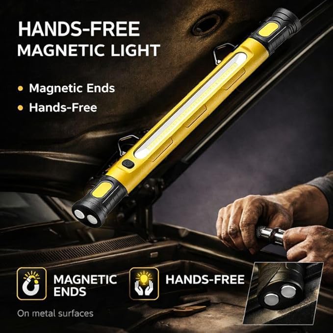 2026 Under Hood Work Light Bar, 3000 Lumen LED Magnetic Rechargeable Work Light - Image 3