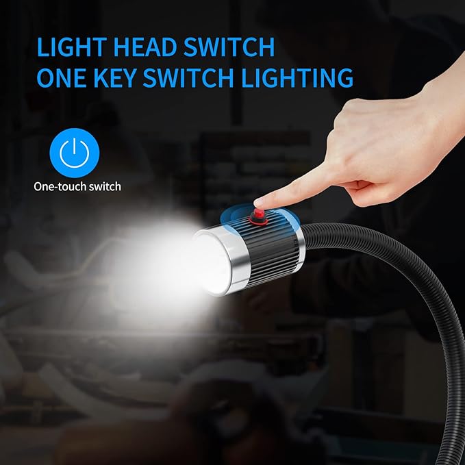 900 Lumens LED Machine Shop Light, IP65 Water Proof Flexible Gooseneck Lamp - Image 7