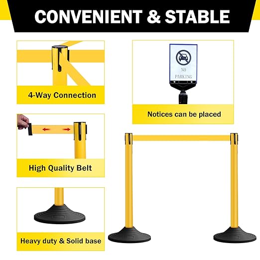 10 ft Crowd Control Stanchion Set, Crowd Control Barrier, Stanchions - Image 3