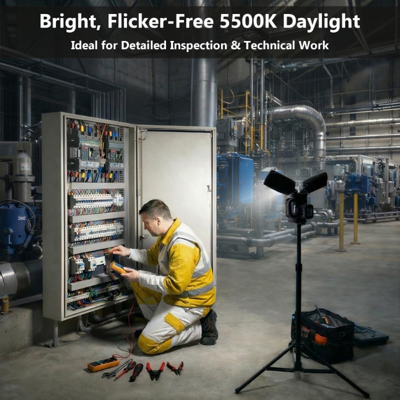 12000LM Cordless Tripod LED Work Light Fits DEWALT 20V - Image 6