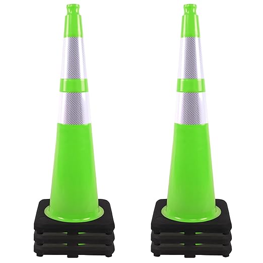 OrangeStar 6 Pack 36" Traffic Safety Cones, Heavy Duty Base by OrangeStar
