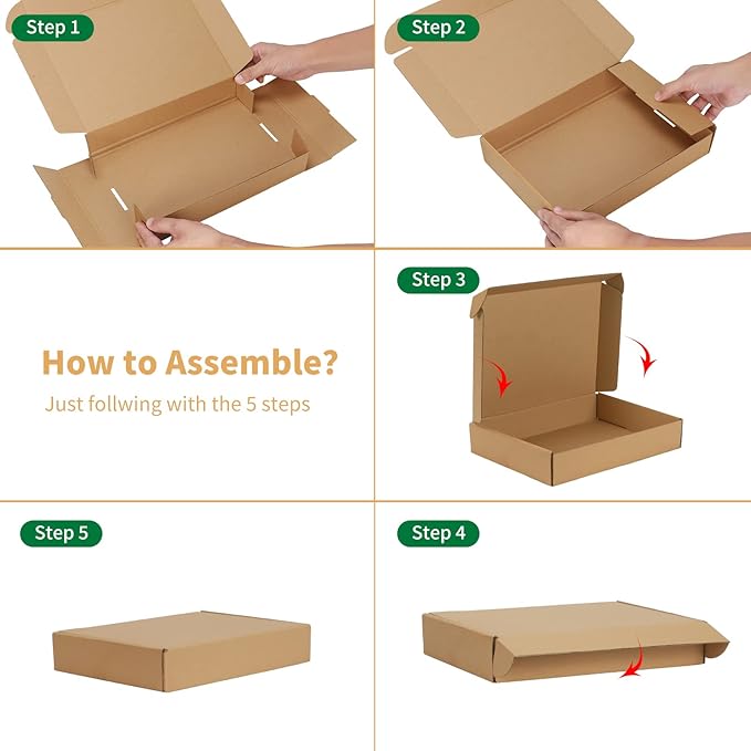 Trwcrt Shipping Boxes 11x8x2 Set of 20, Corrugated Cardboard Box - Image 4