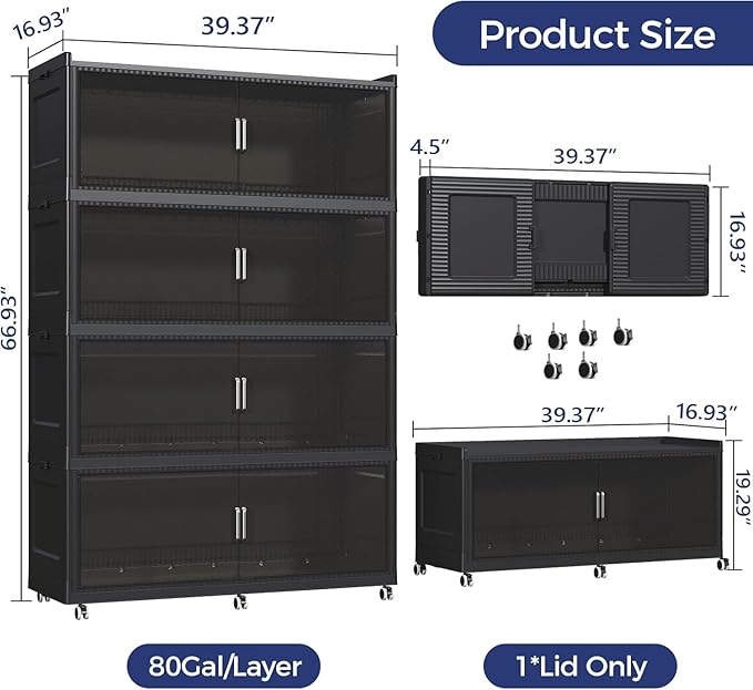320Gal Extra Large Stackable Storage Bins - Image 2