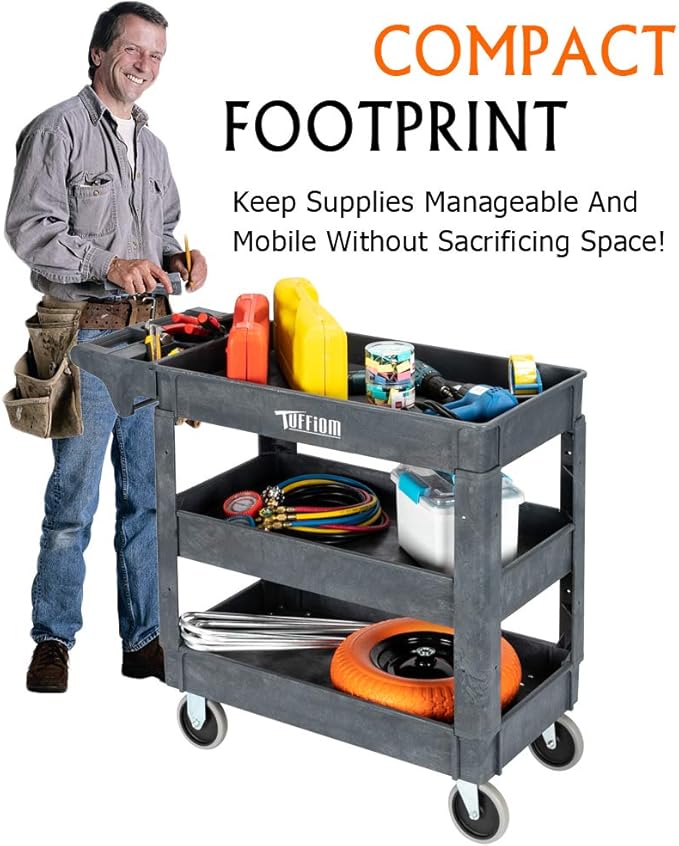 TUFFIOM Plastic Service Utility Cart - Image 7