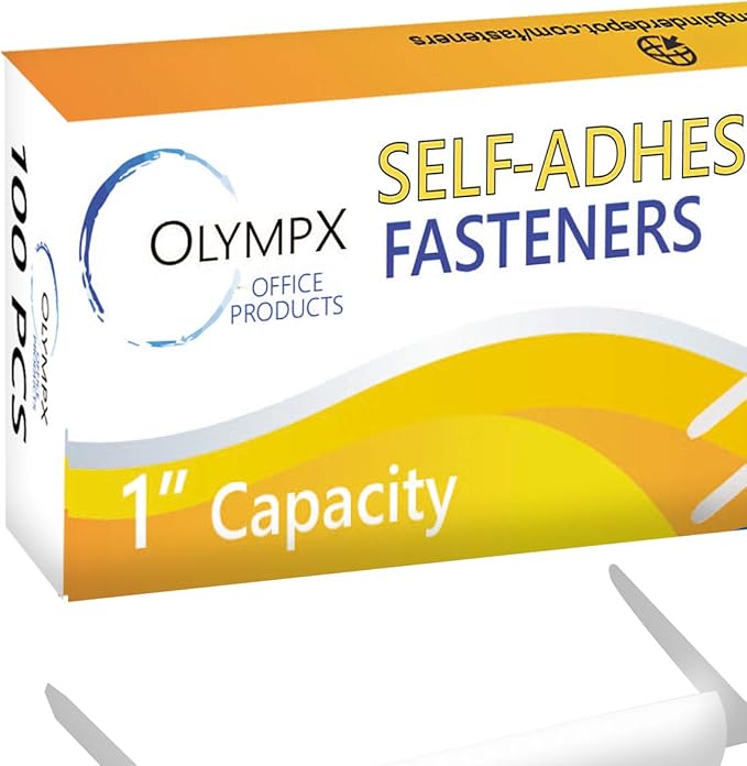 OLYMPX 100 Pcs of 1 Inch Capacity Economy Self-Adhesive Fastener, Prong Paper - Image 6