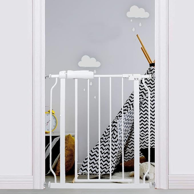 Narrow Baby Gate 24.02-29.13 Inch Wide Stairs Tension Pet Dog Gates Indoor by SmartDesignBigProtection