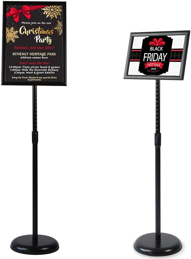 8.5 x 11 Inch Adjustable Pedestal Sign Poster Stand, Heavy Duty Floor Standing by VAIIGO