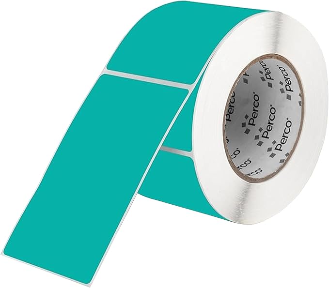 Perco Teal Labels 3x5 Inch 500 Stickers/Roll by Perco