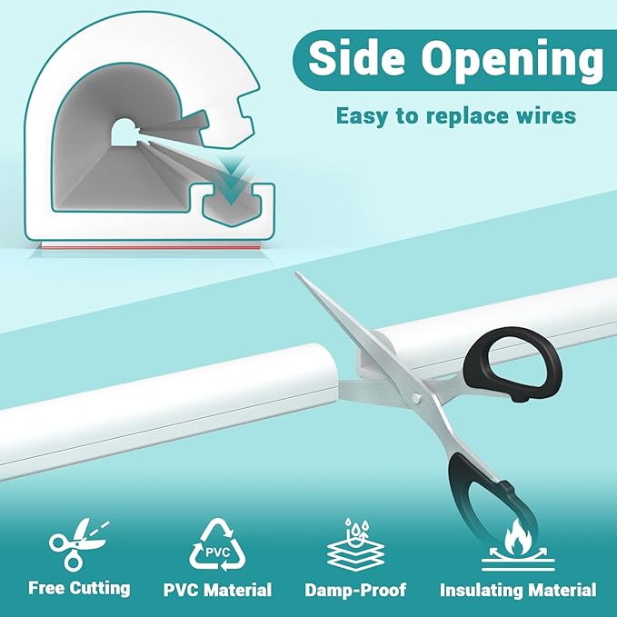 157 Inch Self-Adhesive TV Cable Hider, Home Audio Flexible Wire Cord Management - Image 3