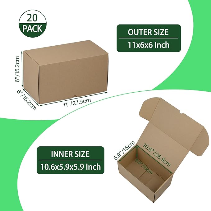 11x6x6 Inches Shipping Boxes Set of 20 - Image 2