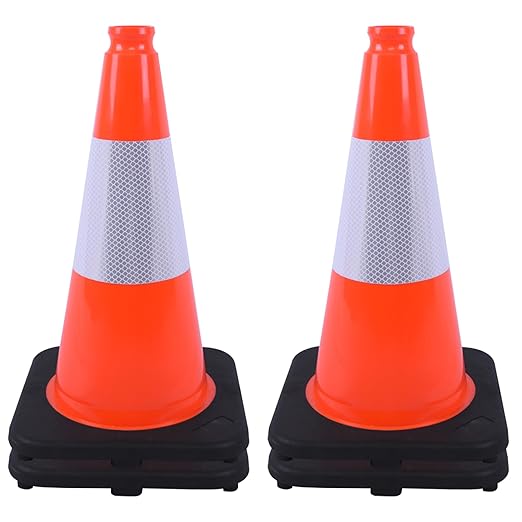 OrangeStar 4-Pack 18" Traffic Cones by OrangeStar