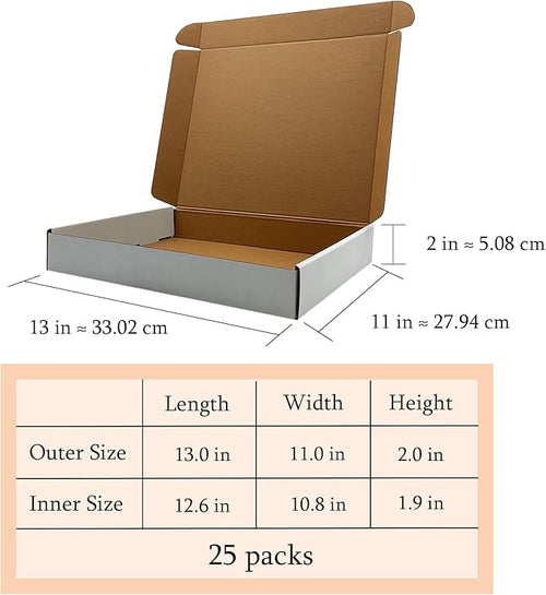 13x11x2 Inches Shipping Boxes Set of 25, E-Commerce Packaging Mailing Boxes - Image 2