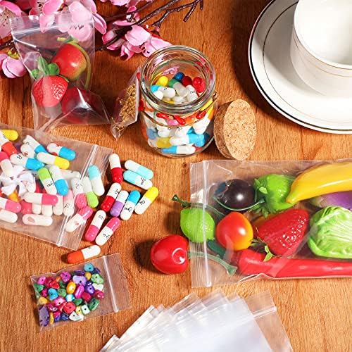 Zonon 100 Pcs Clear Reclosable Zipper Storage Bags Resealable Poly Bag, M - Image 6