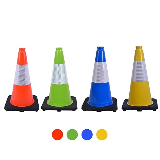 6 Pack 18 Inch Blue Traffic Cones - Image 3