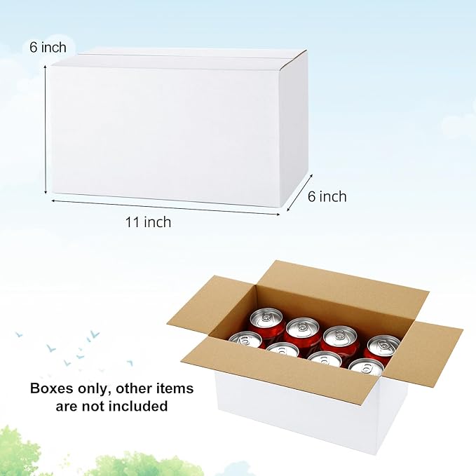 Famagic Small Shipping Boxes 11x6x6 Inch 10 Pack White Box Corrugated Cardboard - Image 2