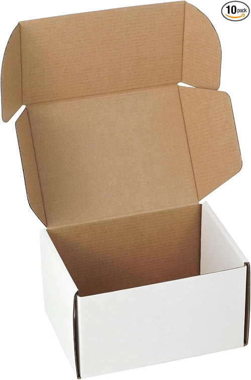 10 Pack 7"x5"x4" inch Small Shipping Boxes White Corrugated Cardboard Box by Unknown