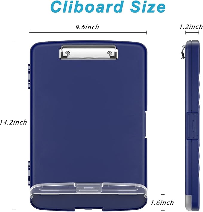 Rimilak Plastic Clipboard with Storage, 8.5 x 11 High Capacity Folio Nursing - Image 2