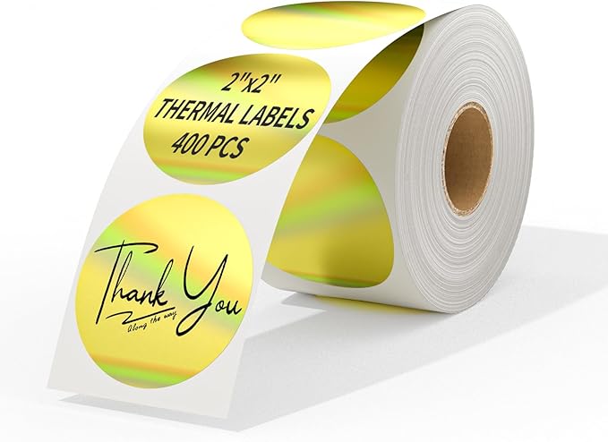 MFLABEL 2" Round Holographic Thermal Labels by MFLABEL