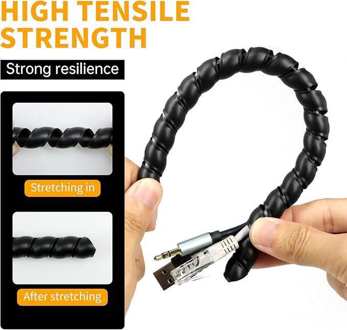 Spiral Wire Wrap, 33ft Spiral Cable Wrap Sleeve Hose - Image 4