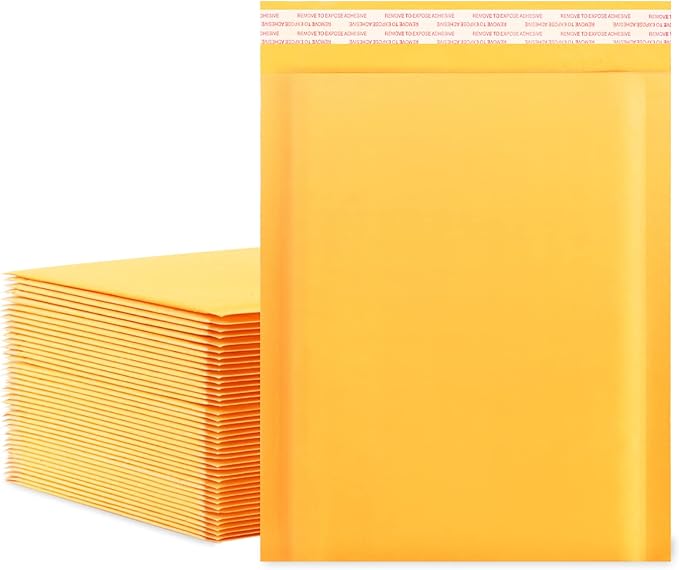 packbabol Kraft Bubble Mailers 8.5x11 Inch 50 Pcs, Small Self-Sealing Mail by packbabol