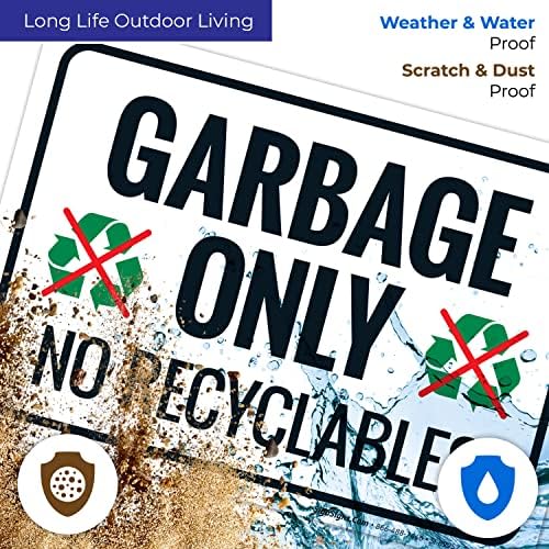Garbage Only No Recyclables Sign, - Image 5