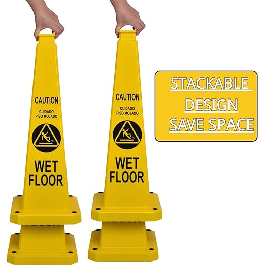 BESEA Caution Wet Floor Sign 6 Pack, Non-Slip Floor Safety Cone - Image 5