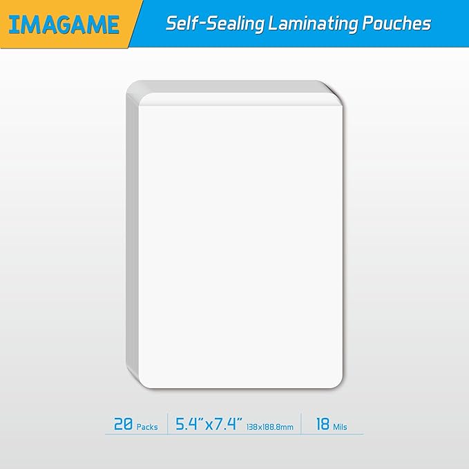 Self-Sealing Laminating Pouches, 5.4" x 7.4'', 20 Pack, Easy-to-Use, No Machine - Image 2