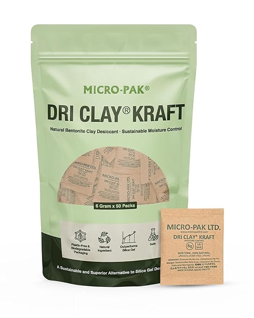 Micro-Pak Dri Clay Kraft, Highest Moisture Absorption Desiccant Packs, Silica by Micro-Pak