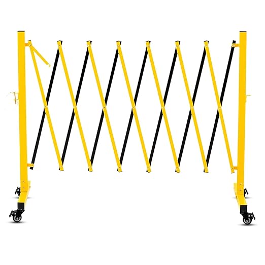 11 Traffic Barricade with Casters, Metal Expandable Barricade, Folding Security by Bstyjqxh