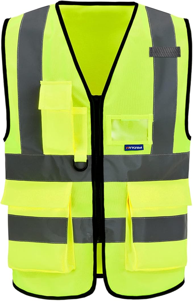 A-SAFETY Hi Reflective Safety Vest, Hi Vis Bright Neon Colors Safety Vest by A-SAFETY