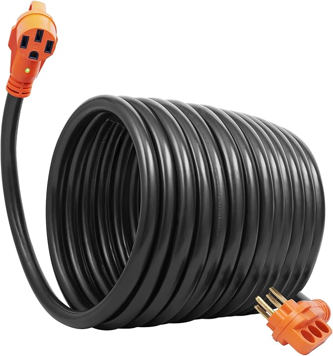 VEVOR 50 Amp RV Extension Cord 50 Feet, Heavy Duty STW 6/3+8/1 AWG Power Cord - Image 10