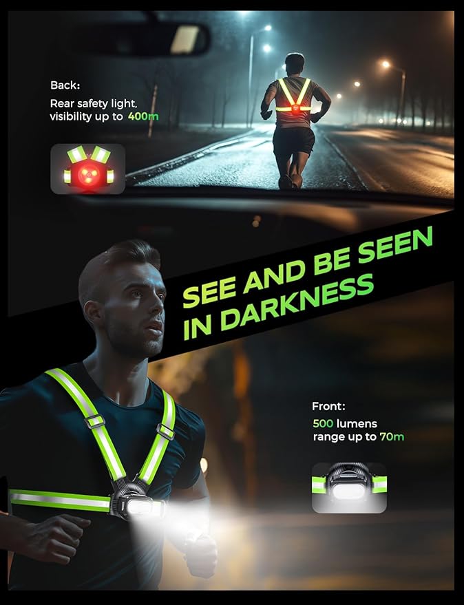500LM High-Vis Running Lights for Runners - Image 2