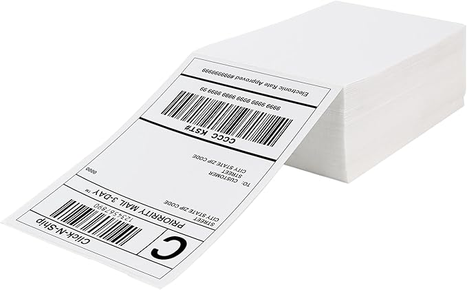 DGBDPACK Fanfold 4'' x 6'' Direct Thermal Shipping Labels 300 Labels/Stack by DGBDPACK