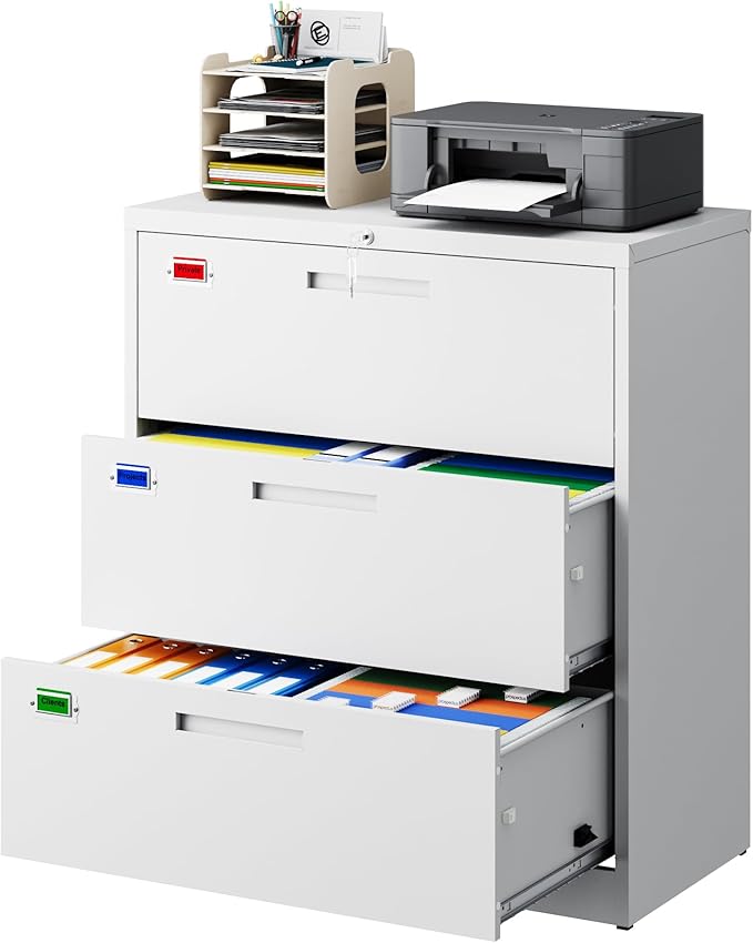 3 Drawer File Cabinet, Lateral Filing Cabinets by PEUKC