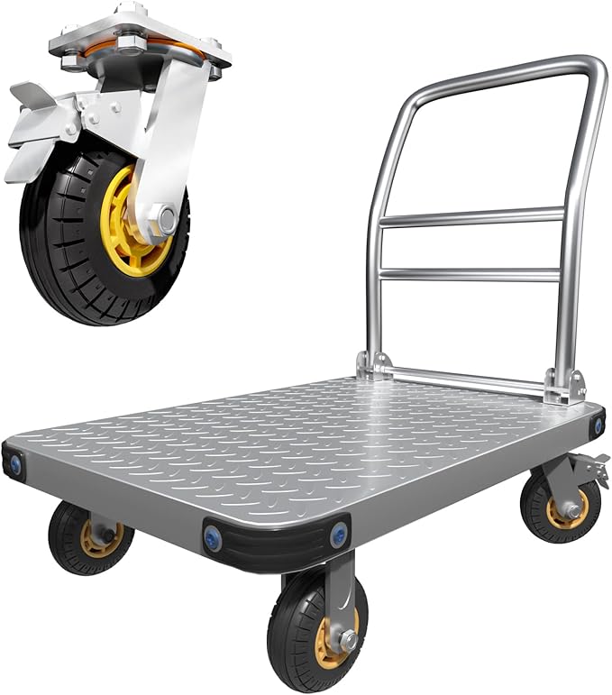 Heavy Duty Platform Truck Flat Moving Cart Hand Trucks, 2000Lbs Steel Push Cart by Lomive