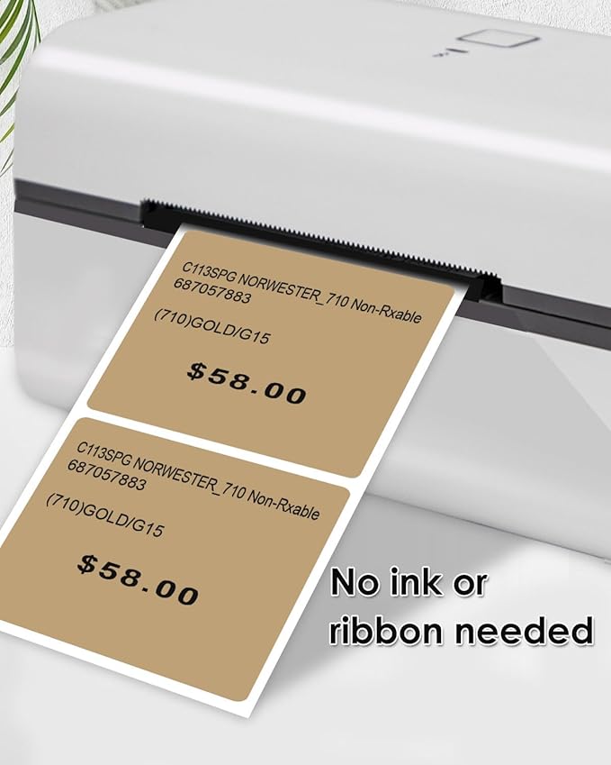 iEager Brown Square Thermal Label Stickers, 500 Sheets/Roll - Image 5