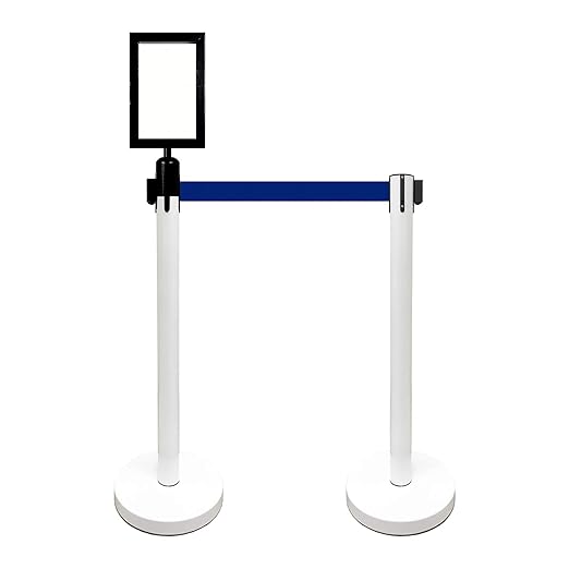 VIP Crowd Control Retractable Belt Stanchion Queue Safety Barrier Set - Image 4