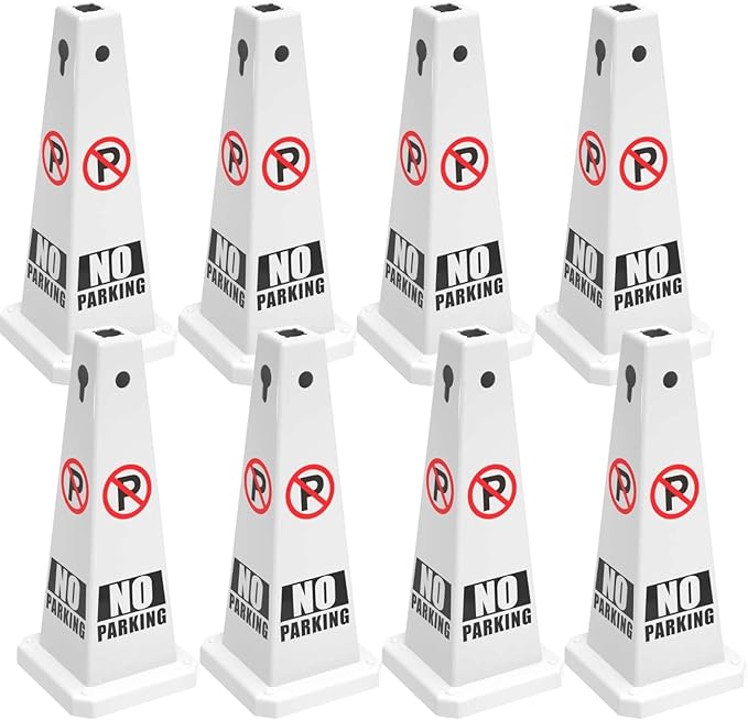 No Parking Sign, 26.4-Inch Traffic Safety Cone, High-Visibility, Weatherproof by YOURSAFETYOURPRIORITY