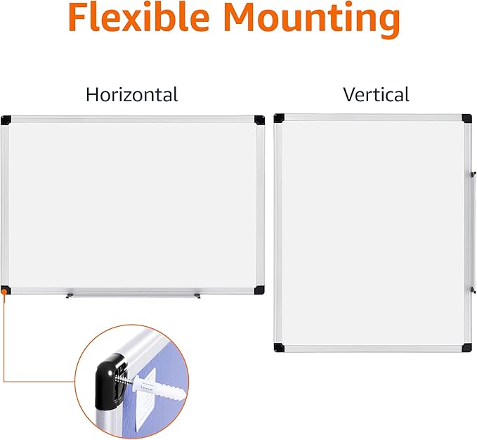 Amazon Basics Magnetic Whiteboard/Dry Erase Board, 36 x 48-inch, Aluminum Frame - Image 3
