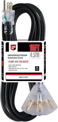 EP 15 Ft 12 Gauge Heavy Duty Extension Cord, 15A 125V 1875W, 3 Outlet by ENERGYPRO
