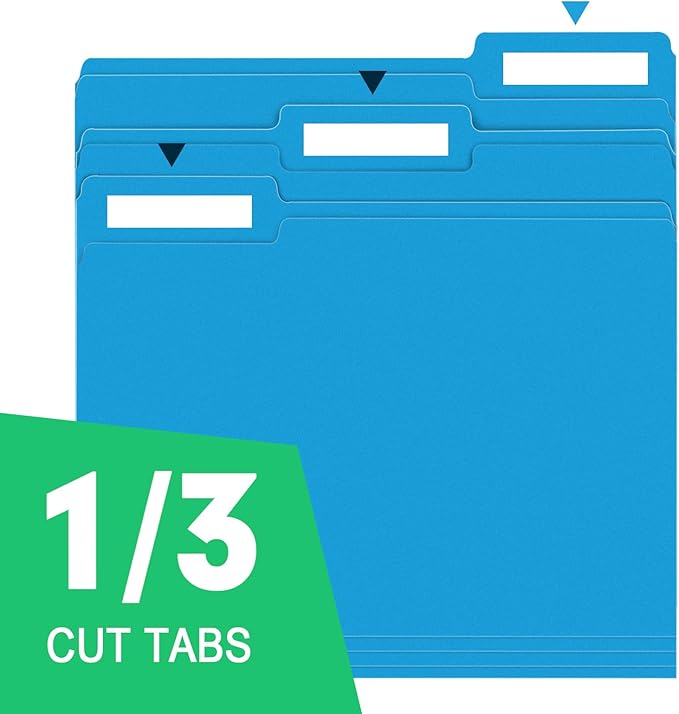 File Folder, RAZCC 150 Pack 1/3 Cut Tab File Folders Letter Size, Colored - Image 3