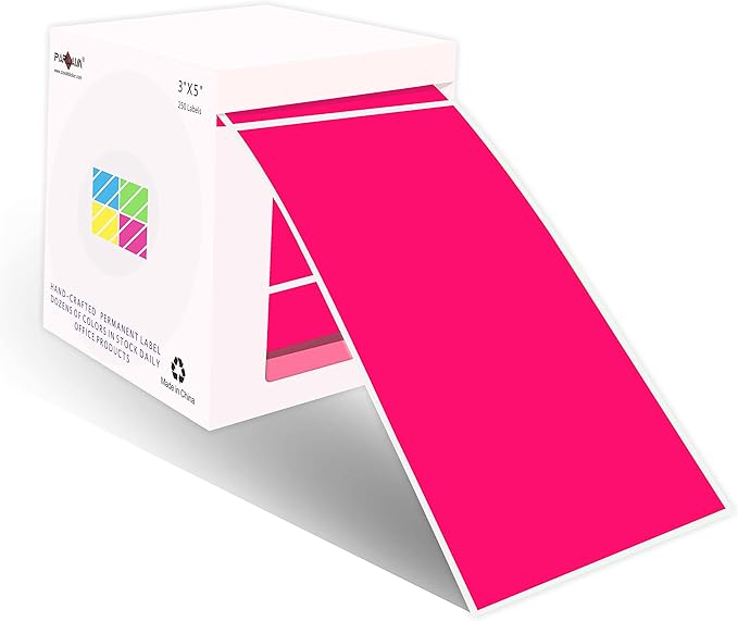 PARLAIM 3 X 5 Inch Rectangle Adhesive Color Coding Stickers, Square Colorful by PARLAIM