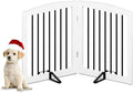 Freestanding Pet Gate for Dogs, Foldable Wooden Dog Gate for House, Indoor Pet by PUPETPO
