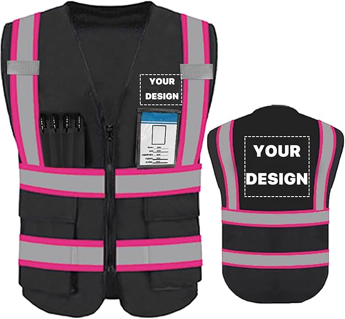 YOWESHOP High Reflective Visibility Safety Vest Custom Your Logo Safety Workwear by YOWESHOP