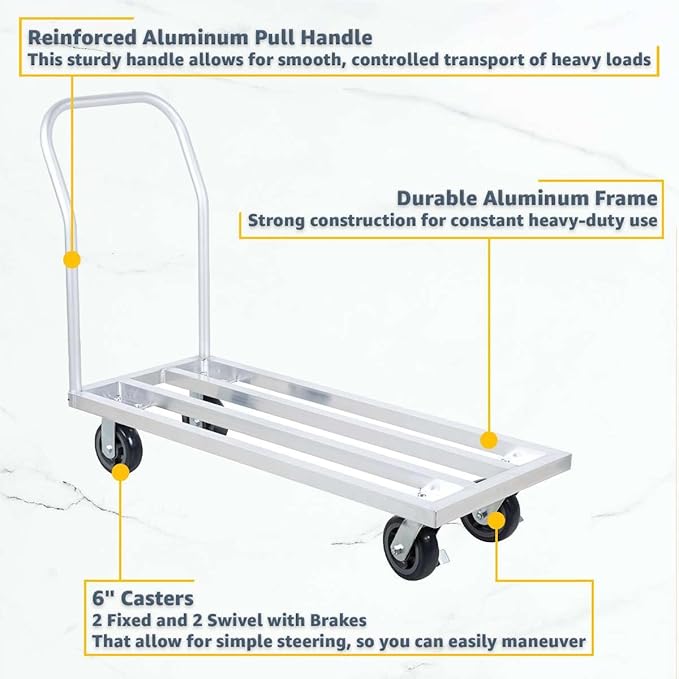 20" x 48" Mobile Aluminum Dunnage Rack - 1600 lb. Capacity - Image 4