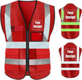 YOWESHOP High Visibility Safety Vest Custom Your Logo Protective Workwear 5 by YOWESHOP