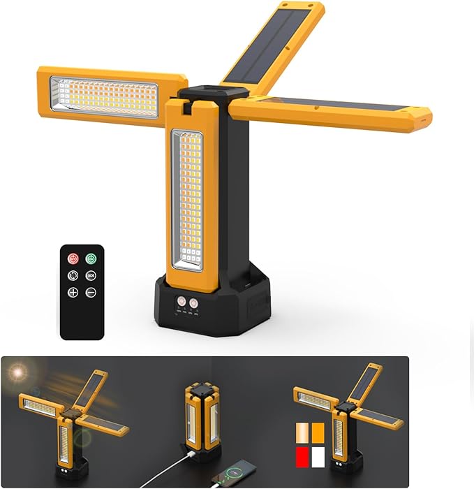 13200mAh Rechargeable Solar Work Light, IPX4 Waterproof by Fromnowonlightupthisworld