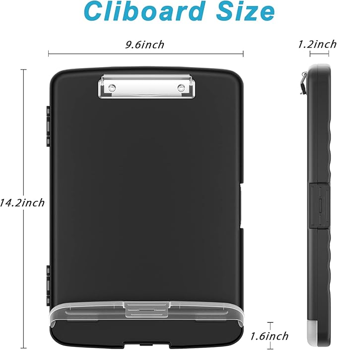 Rimilak Plastic Clipboard with Storage, 8.5 x 11 High Capacity Folio Nursing - Image 2