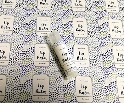 Homemade Skincare Products Adhesive Labels Stickers for Lip Balm Handcream Candle Container Tubes 20pcs (T Lip Balm - Blue Dots) - Image 2